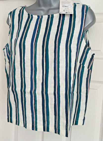 EX Seasalt River Stripe Chalk  Linen Colour Study Top 8 10 12 14 16 18 RRP £48