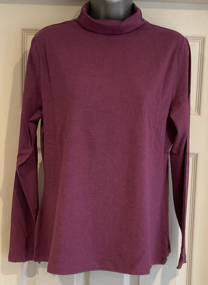 EX Seasalt Purple Landing Top Roll Neck Long Sleeve Size 140