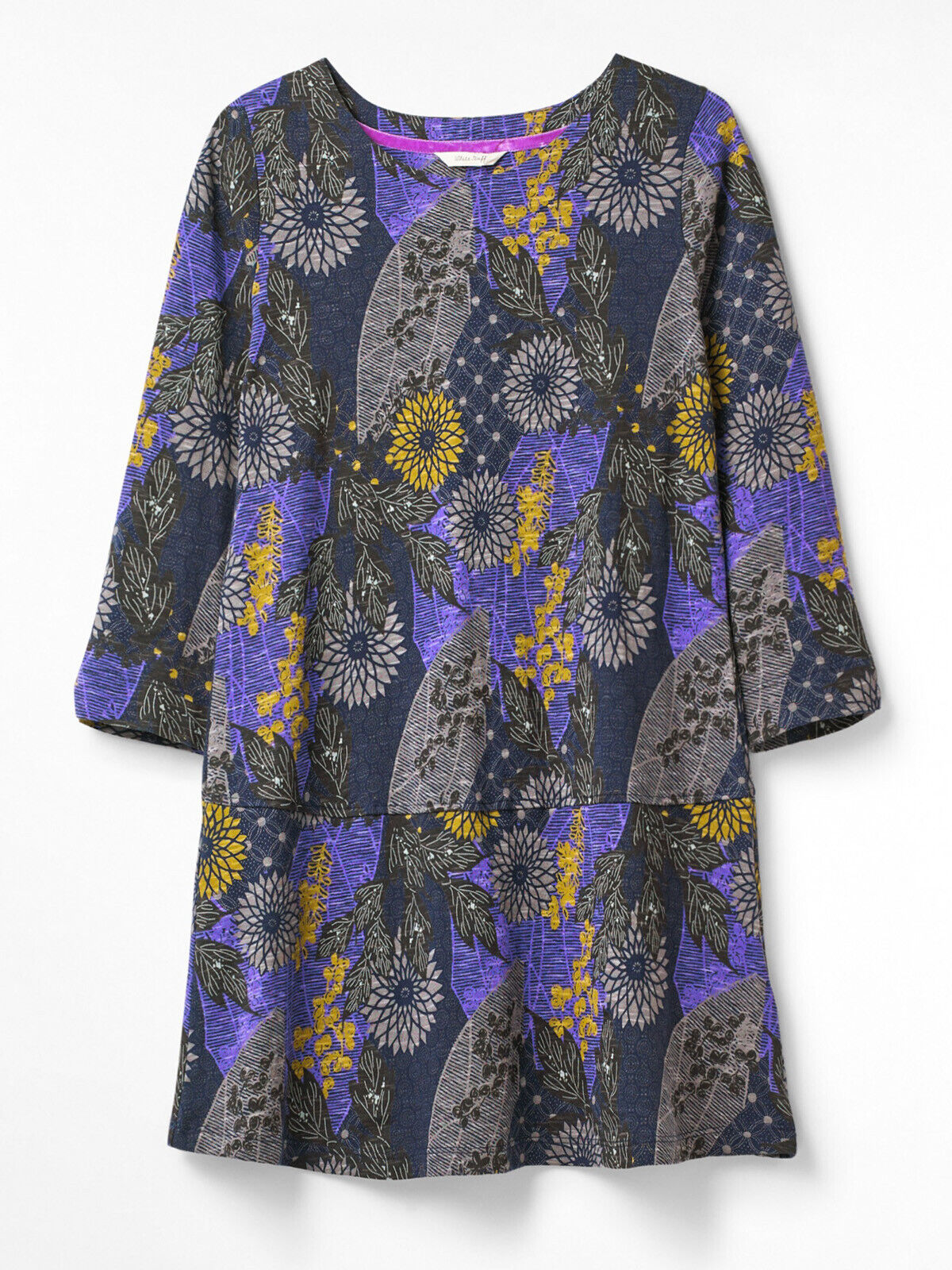 EX WHITE STUFF Purple Fruitful Jersey Tunic in Sizes 8 or 10 RRP £49.95