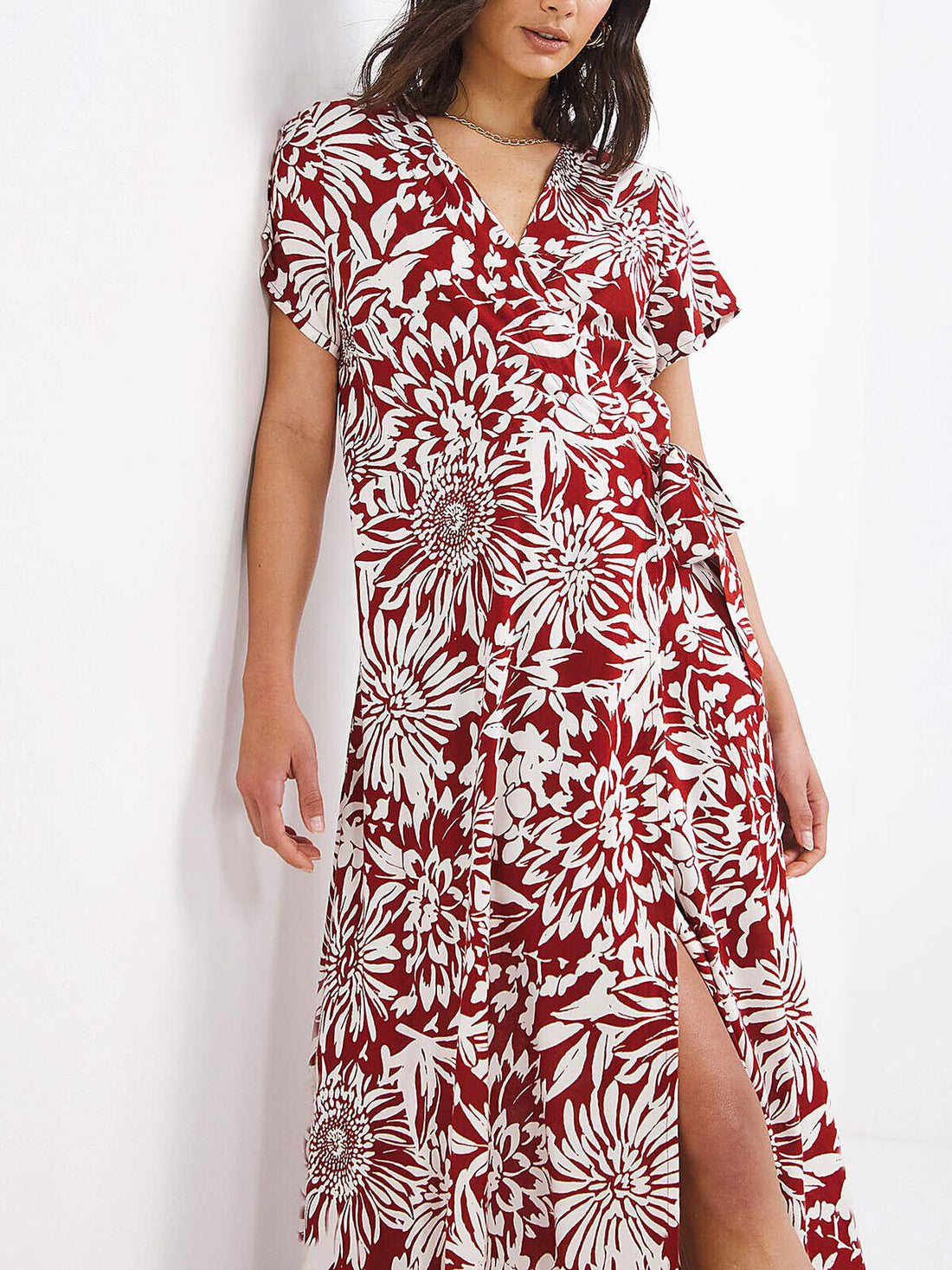Joe Browns Red Printed Wrap Maxi Dress Sizes 16, 18, 20, 22, 26, 28 RRP £60