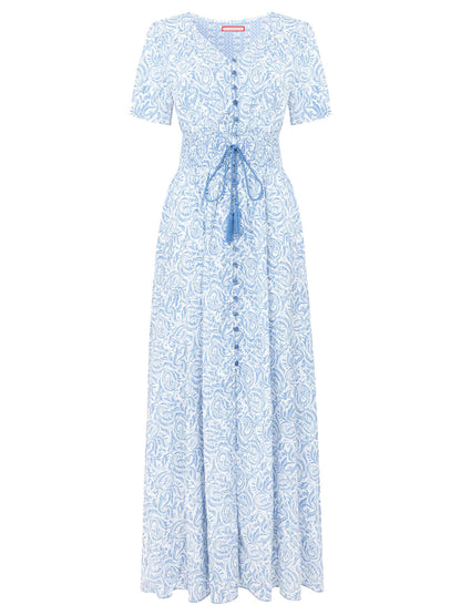 Joe Browns Sky Blue Sienna Swirl Boho Maxi Dress 10, 12, 14, 14P, 18 RRP £60