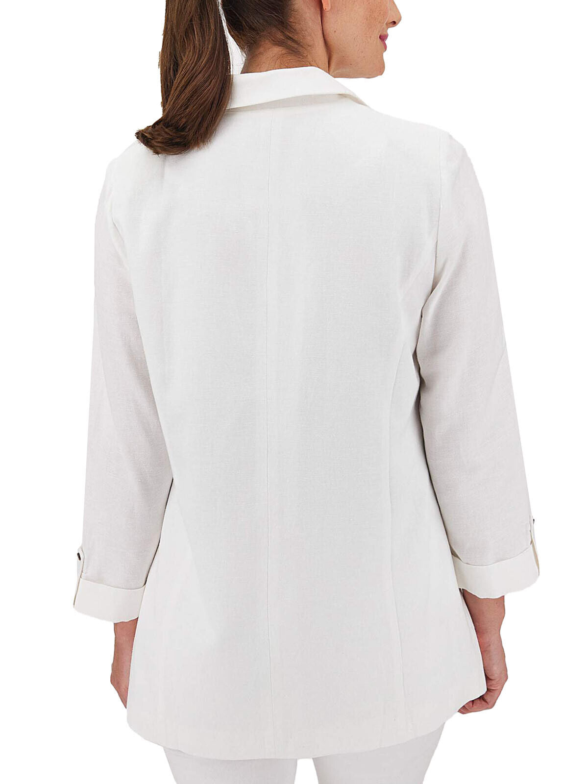 Capsule White Linen Blend Single Breasted Blazer Jacket Sizes 14, 20, 24, 26