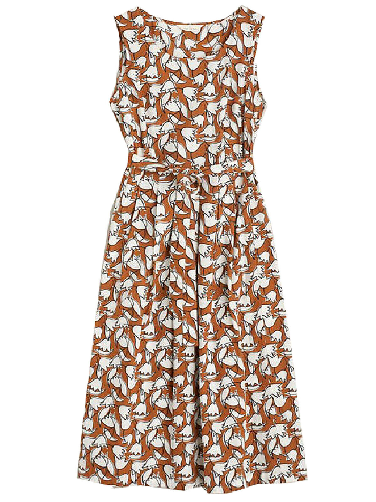 EX SEASALT Brown Tulip Print Belle Dress Sizes 8 10 12 14 16