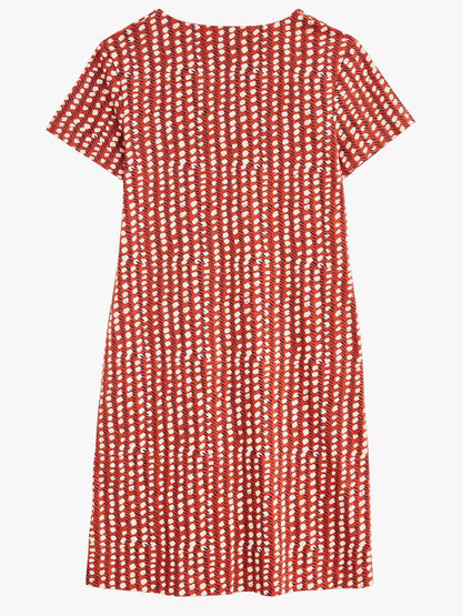 EX WHITE STUFF Coral Jenna Spot Print Jersey Dress Sizes 8 10 12 14 16 18 20 22