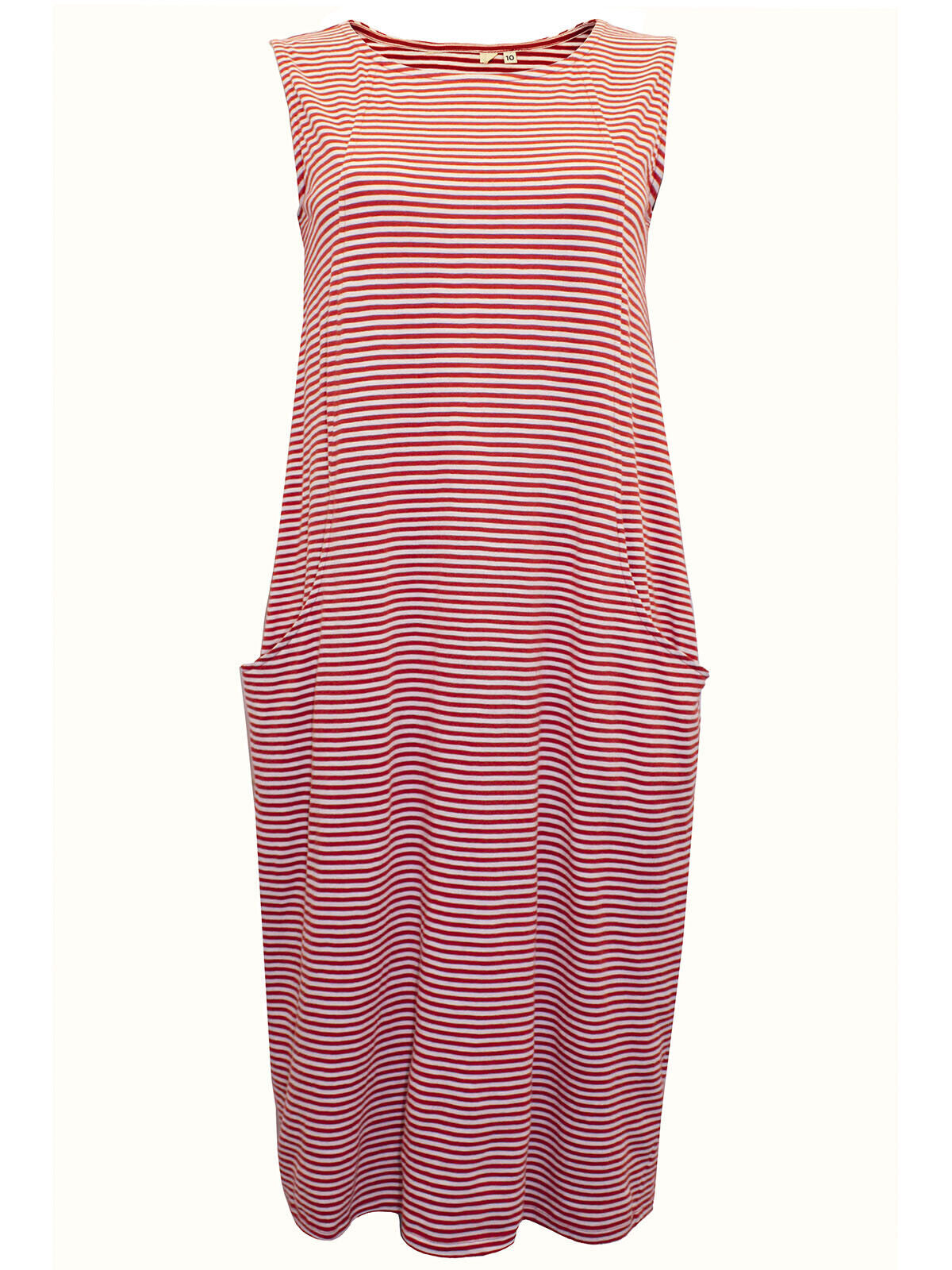 EX Seasalt Red Stripe Canvas Sunbaked Chalk Halldrine Dress 10-28 RRP £59.95