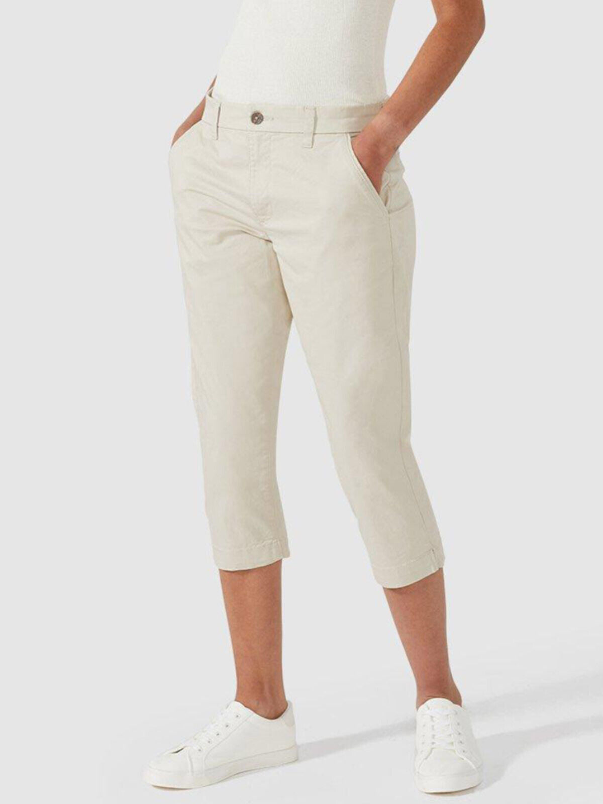 EX Principles Stone Cropped Chino Trousers Sizes 20 or 22