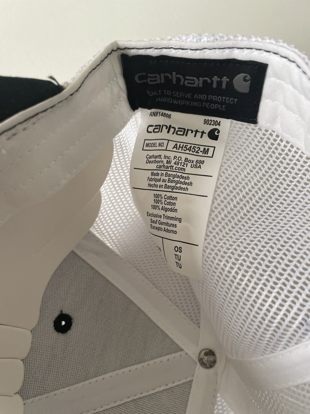 Carhartt Black/White Force Cap Canvas Mesh Back Graphic Logo Workwear Cap3