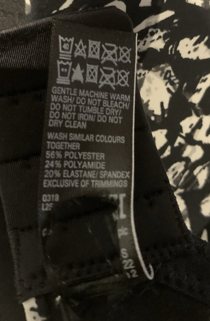 EX M*S Black/White Flexifit Underwired Minimiser Bra in Size 34C3