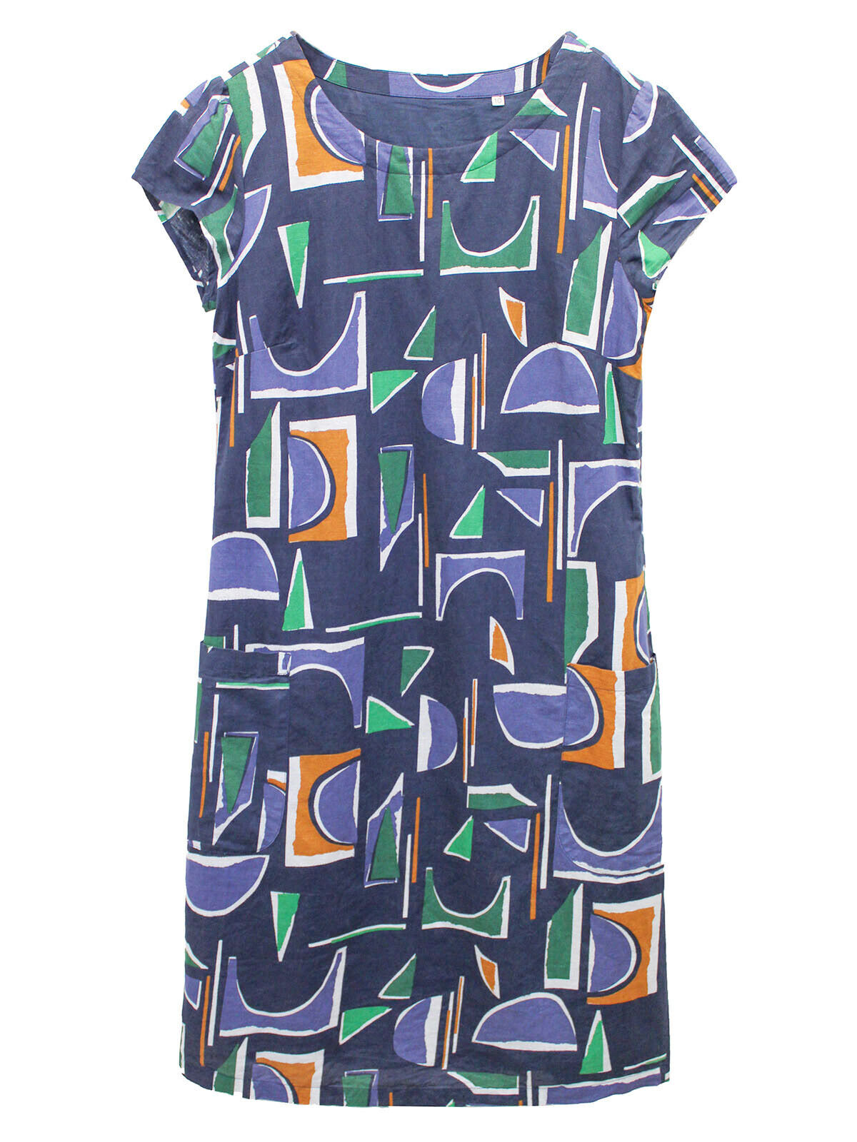 EX Seasalt Navy Wood Collage River Cove Shift Dress 10 12 14 16 20 22 24 RRP £70