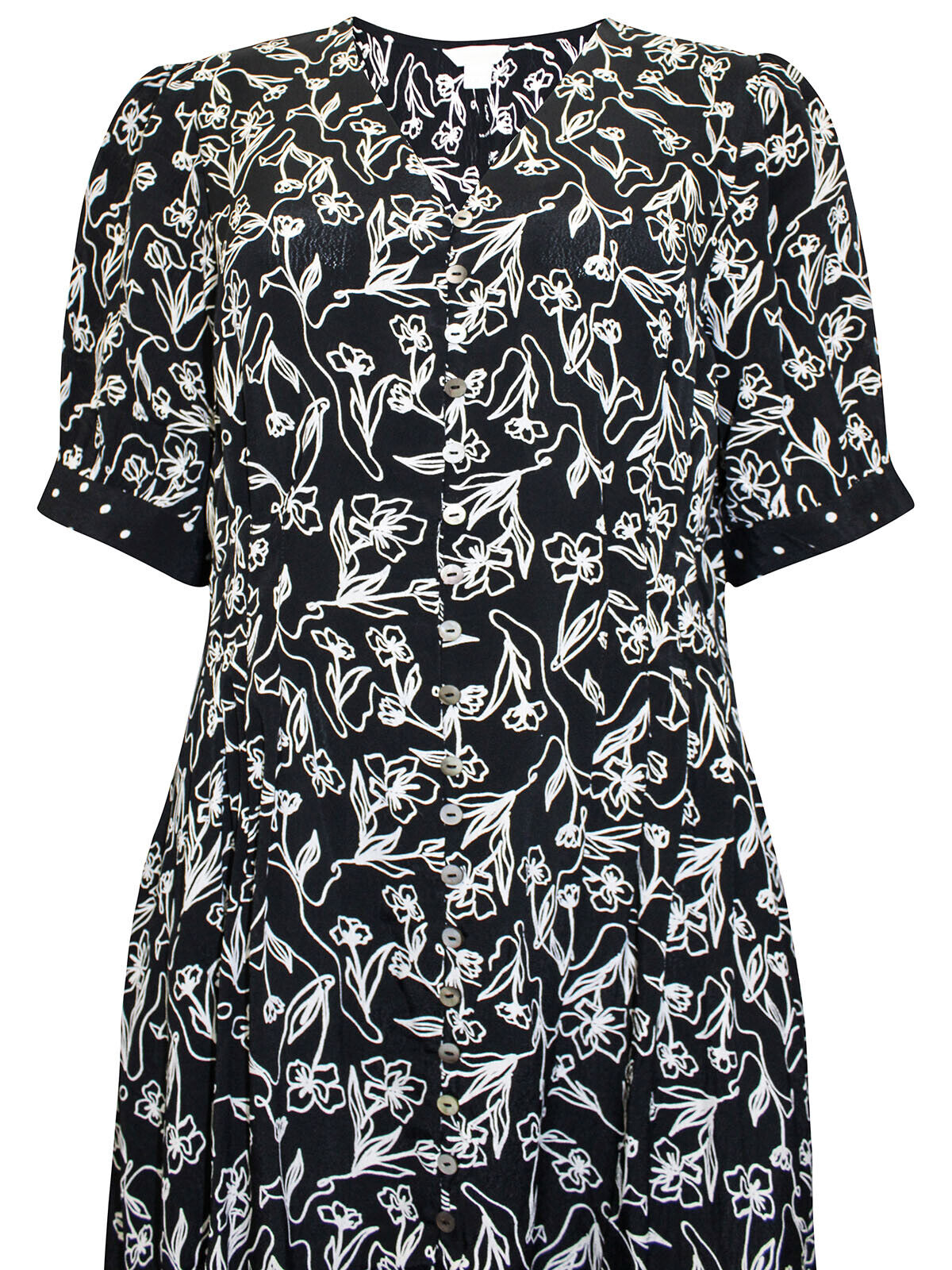 Ex Monsoon Black Jean Print Midi Dress in Sizes 8, 14, 16 RRP £70