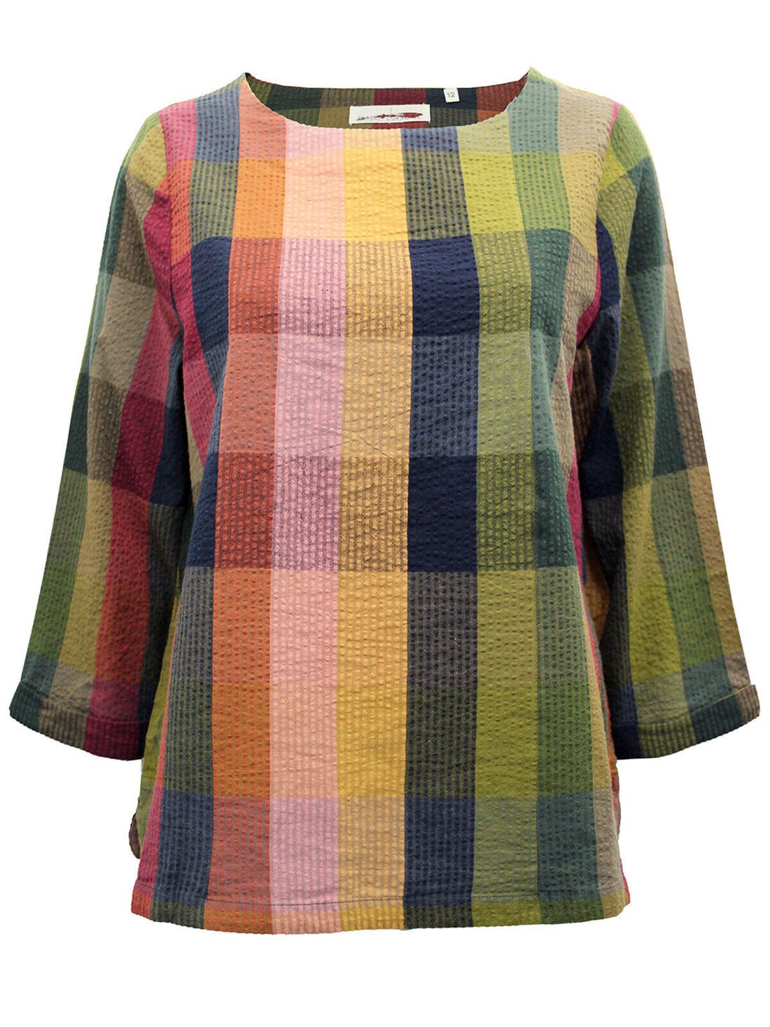 EX Seasalt Multi Riding High Checked Top Sizes 12, 14, 16, 18, 20, 24 RRP £55.95