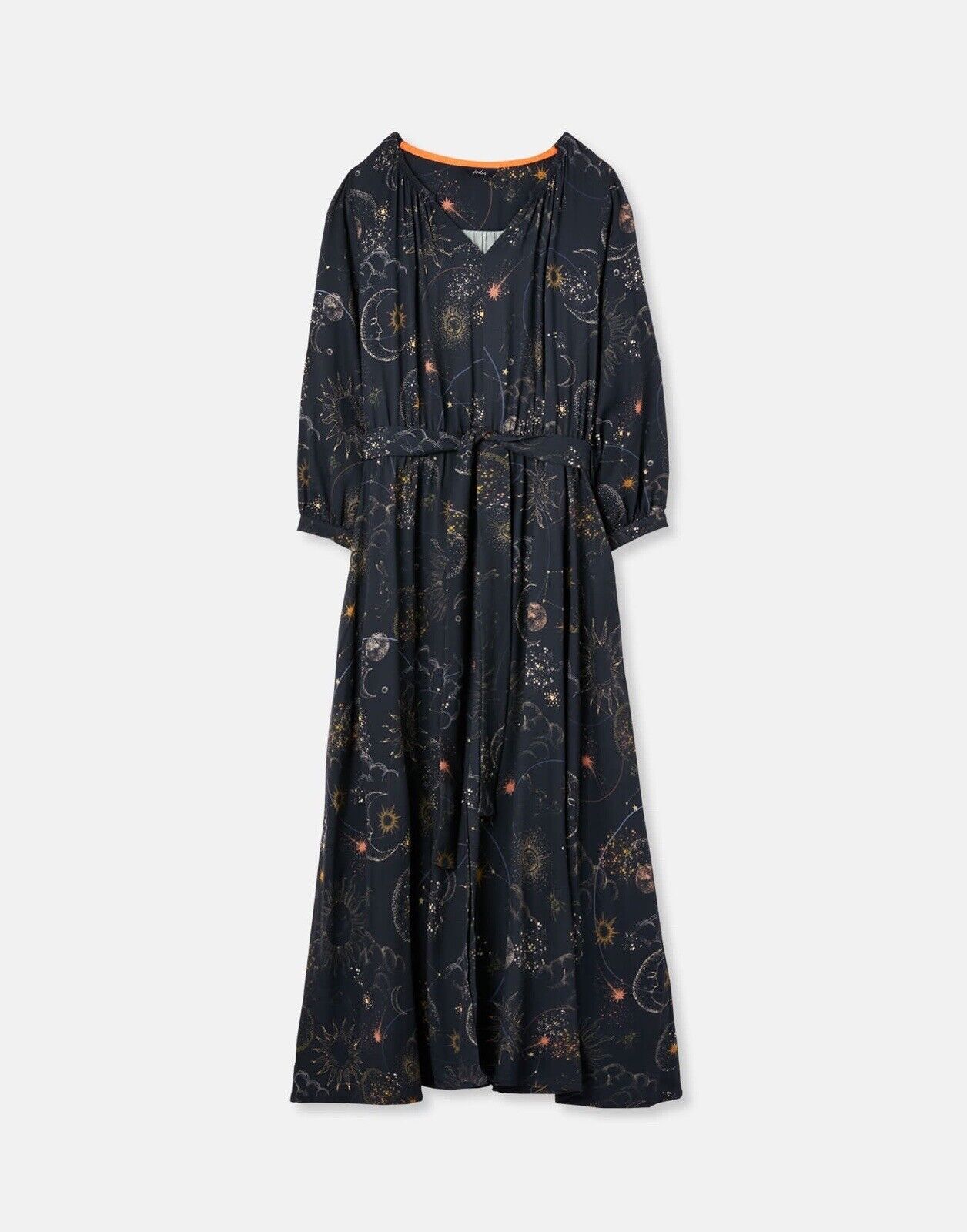 EX Joules Womens Dress Hadley Navy Print Pocket Belted Midaxi 6-24 RRP £89.95
