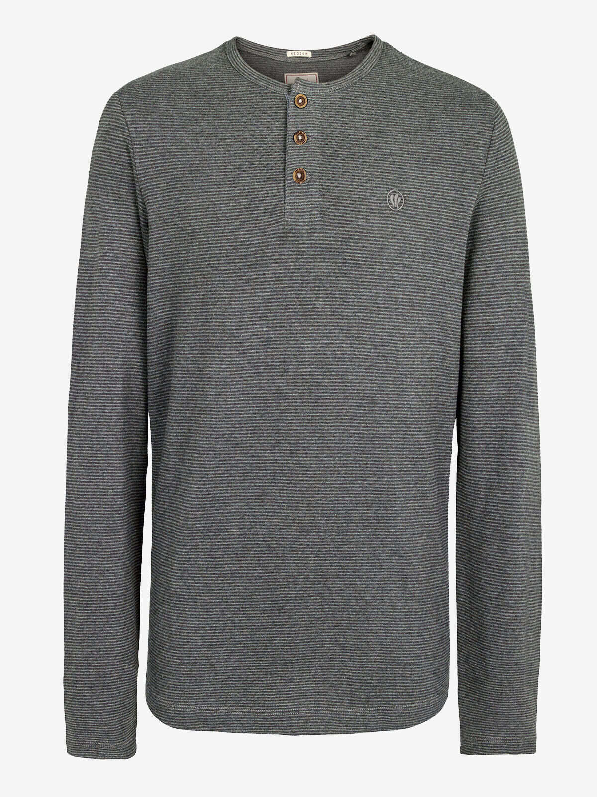 EX Fat Face Grey Marl Mens Pure Cotton Textured Henley Top Sizes S-XXL RRP £35