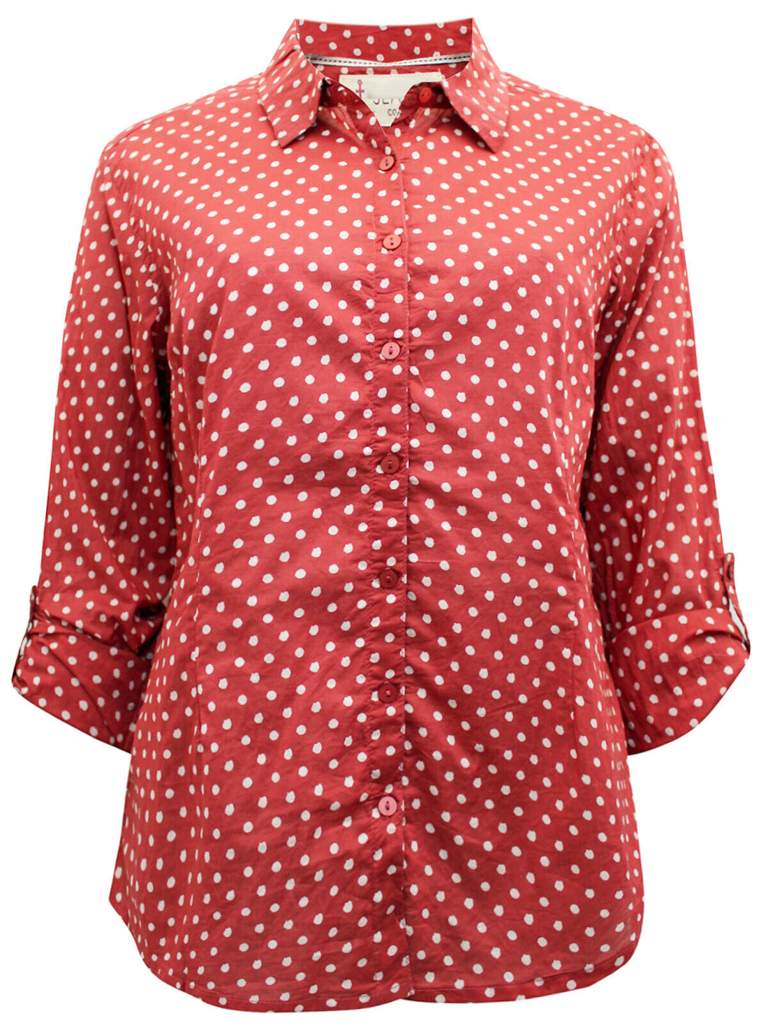 EX Seasalt Larissa Organic Cotton Shirt Red Polkadot 10 12 14 16 18 22 26/28