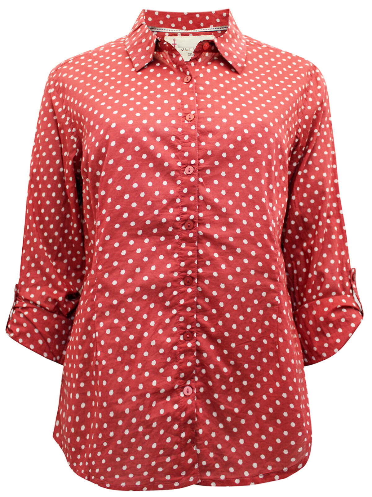 EX Seasalt Larissa Organic Cotton Shirt Red Polkadot 10 12 14 16 18 22 26/28