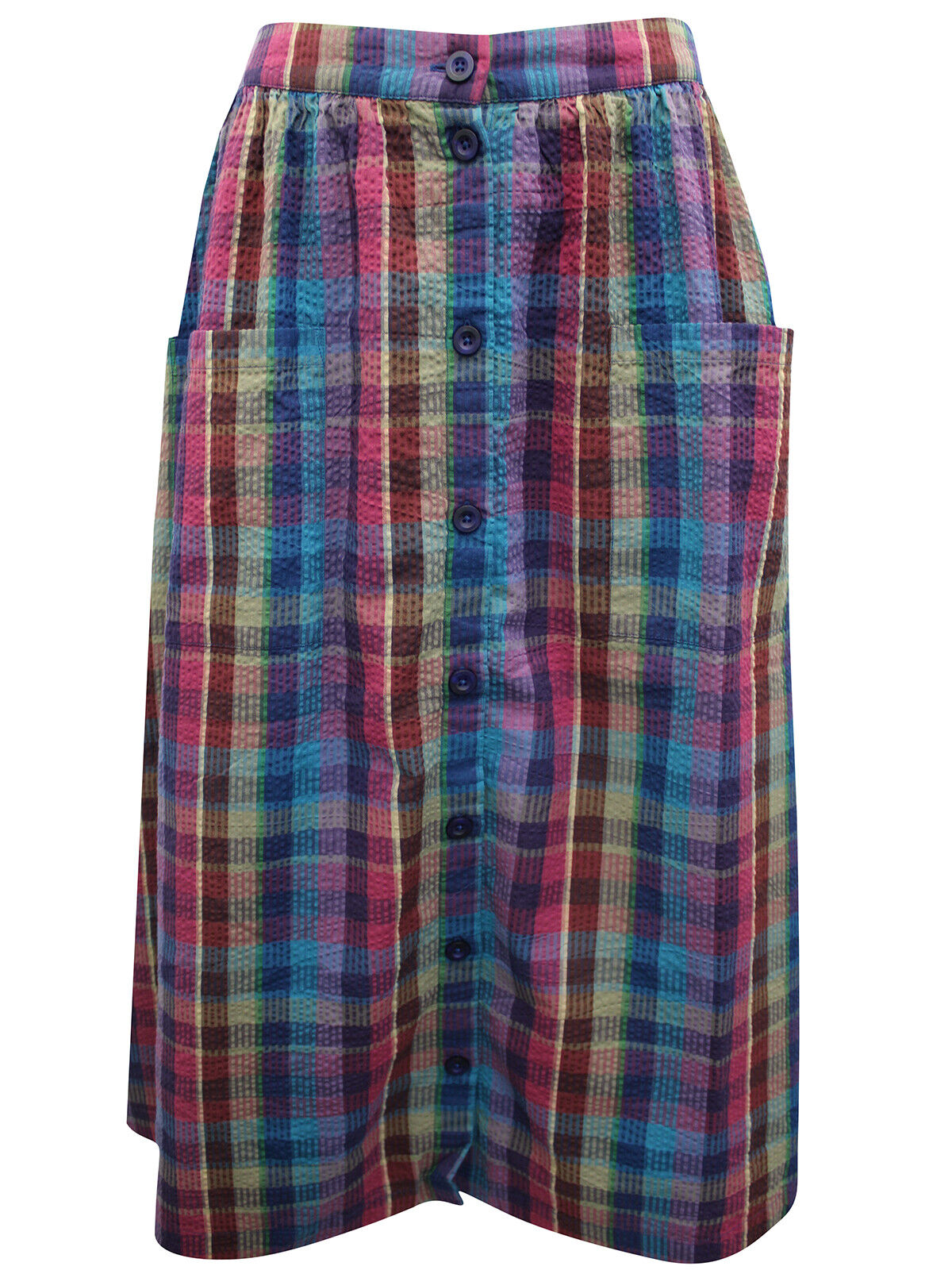 EX Seasalt Multi Check Cotton Pebble Drop Skirt 8R, 14R, 14T, 16R, 20R RRP £65