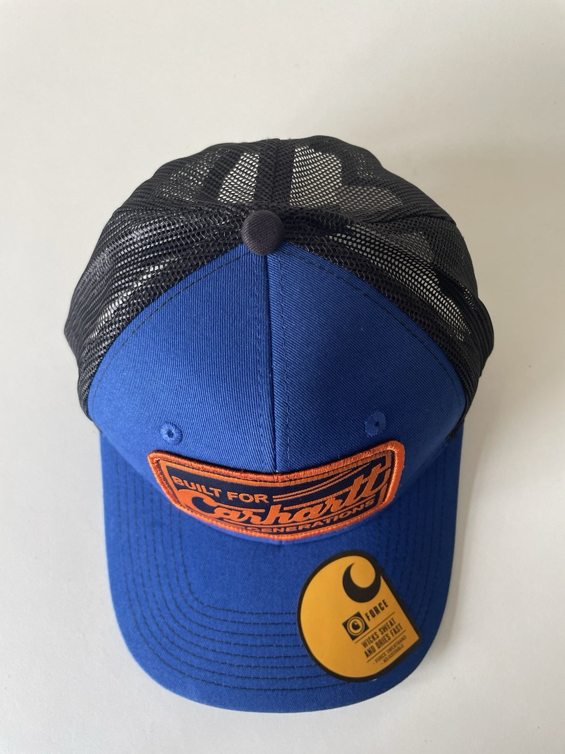 Carhartt Black Blue/Black Canvas Mesh Back Outlast Patch Snapback Cap1