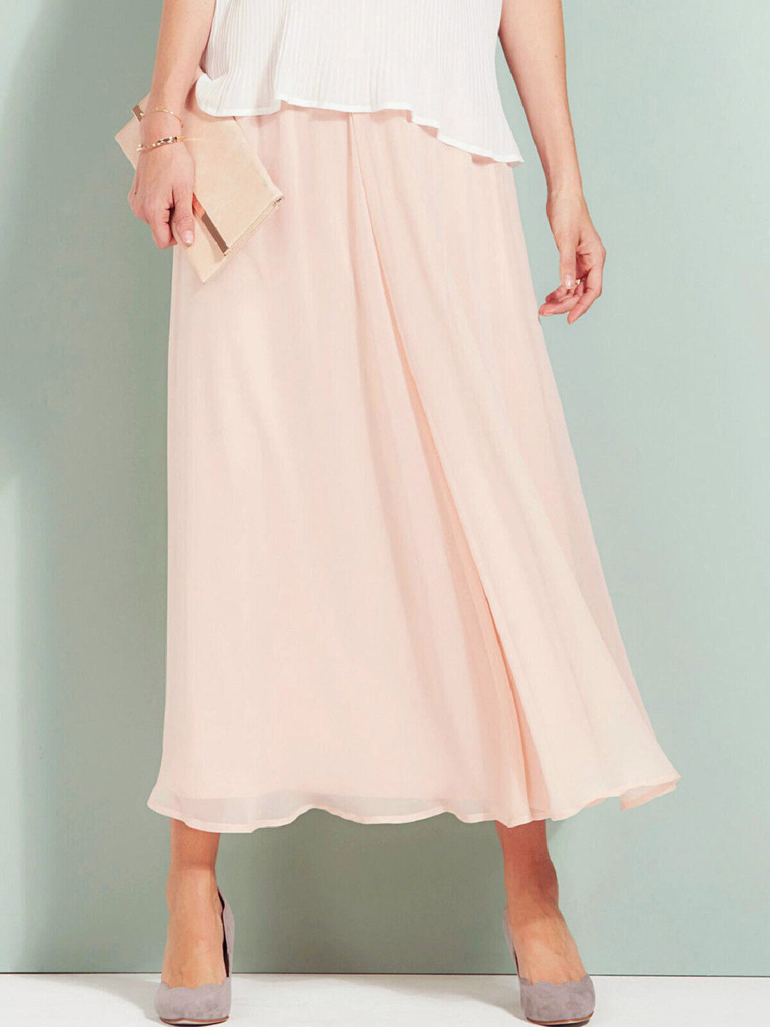 Capsule Dusky Pink Floaty Georgette Maxi Skirt Sizes 16 18 20 22 24 26 28 32