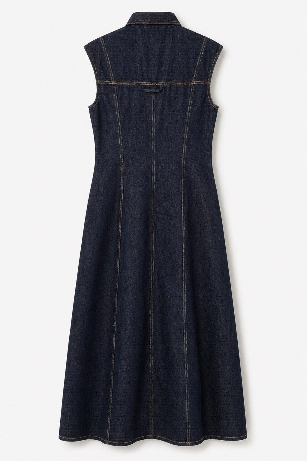 EX Zara Dark Indigo Denim Sleeveless Dress Size XS SEE MEASUREMENTS1