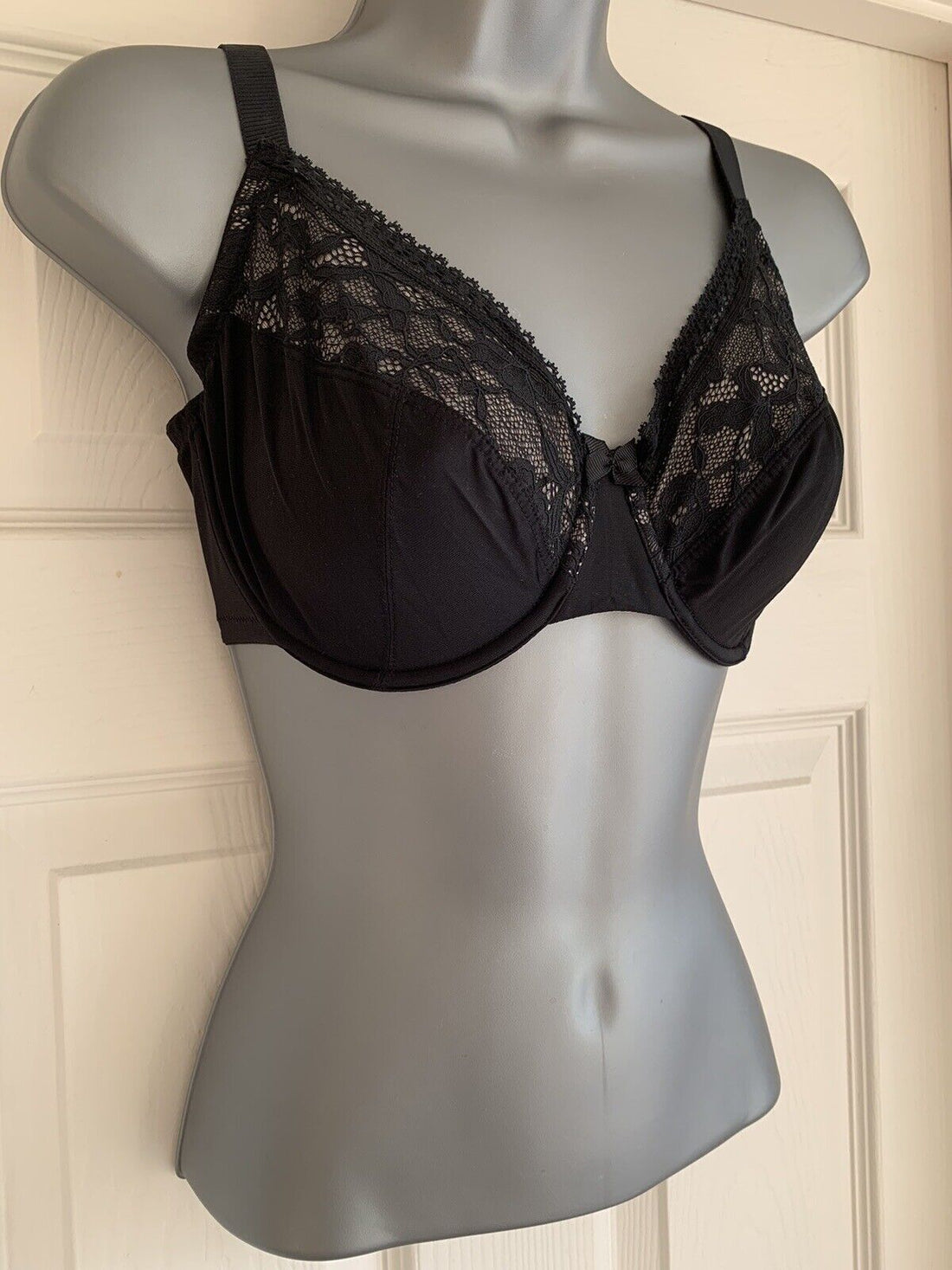 M&S Non Wired Full Cup Bra With Cotton Blend Mesh Trim Unpadded