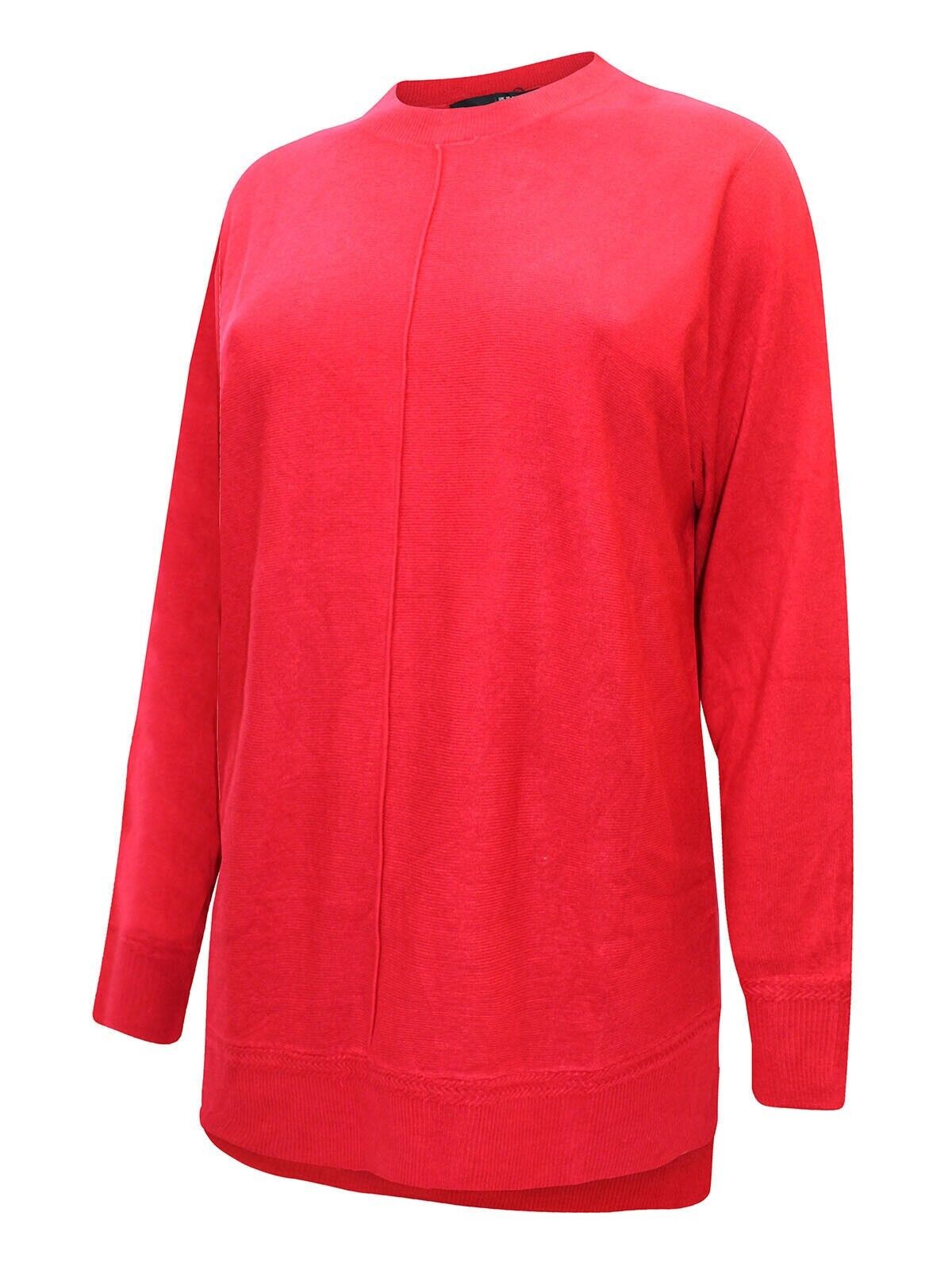 Curve Red Front Seam Detail Knitted Jumper Sizes 18/20, 22/24, 26/28, 30/32