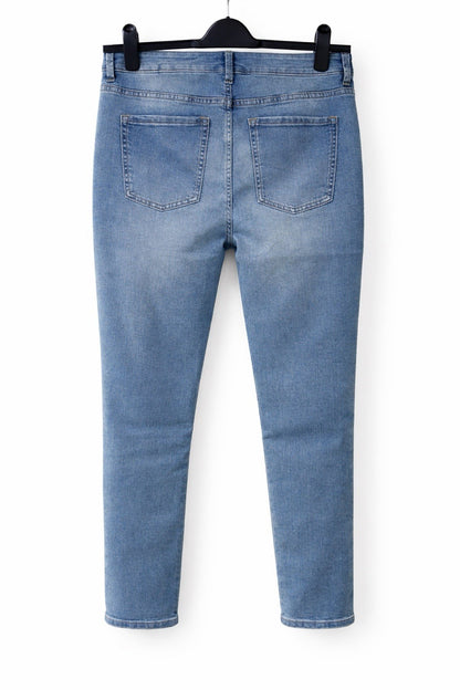 EX M*S The Ivy Skinny Mid Blue Denim Jeans Size 16 Regular1