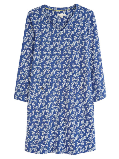 EX WHITE STUFF Blue Multi Bea Fairtrade Dress in Sizes 10, 12, 16, 20 RRP £55