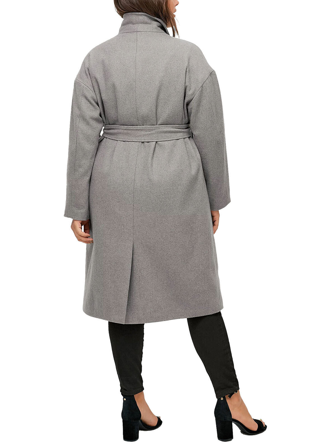 EX Ellos Grey Dagny Wool Blend Coat in Sizes 18, 20, 22, 24, 26