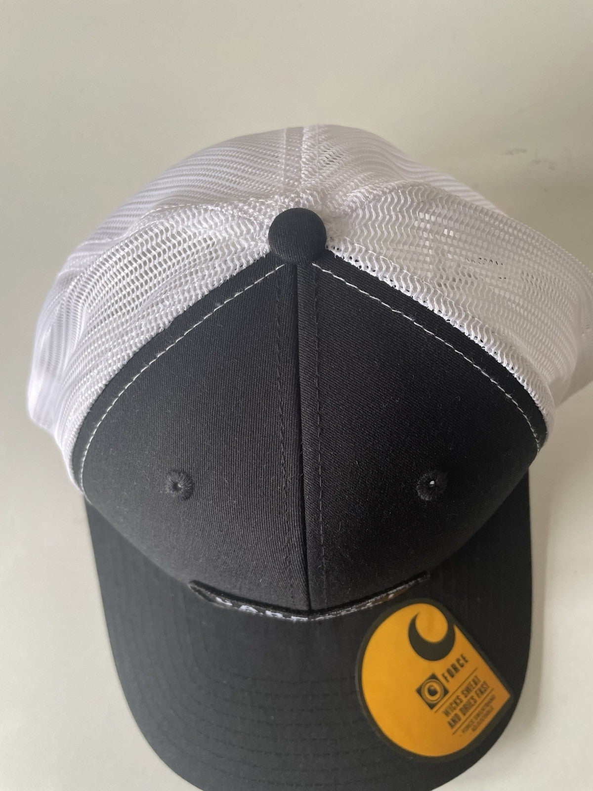 Carhartt Black/White Force Cap Canvas Mesh Back Graphic Logo Workwear Cap2