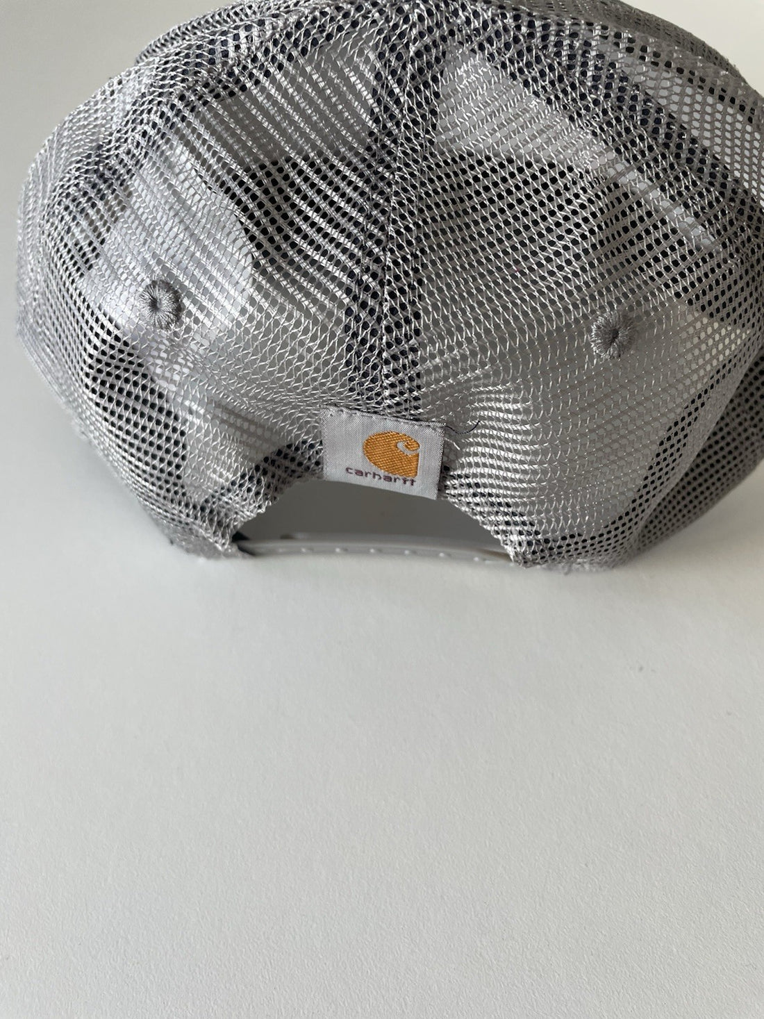 Carhartt Navy/Grey Force Canvas Mesh Back Graphic Fish Logo Workwear Cap1