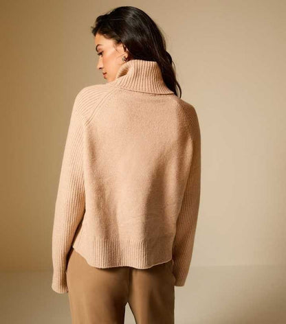 New Look Camel Rib Roll Neck Jumper Size X Large RRP £29.992