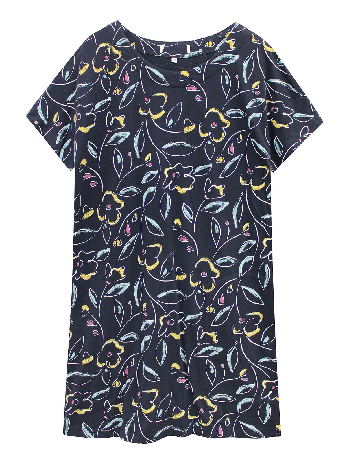 EX Seasalt Navy Trailing Flower Ocean Gaze Jersey Tunic in Sizes 10-28 RRP £45