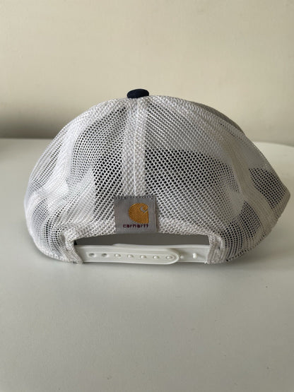 Carhartt Navy/White/Orange Canvas Mesh Back Outlast Patch Snapback Cap3