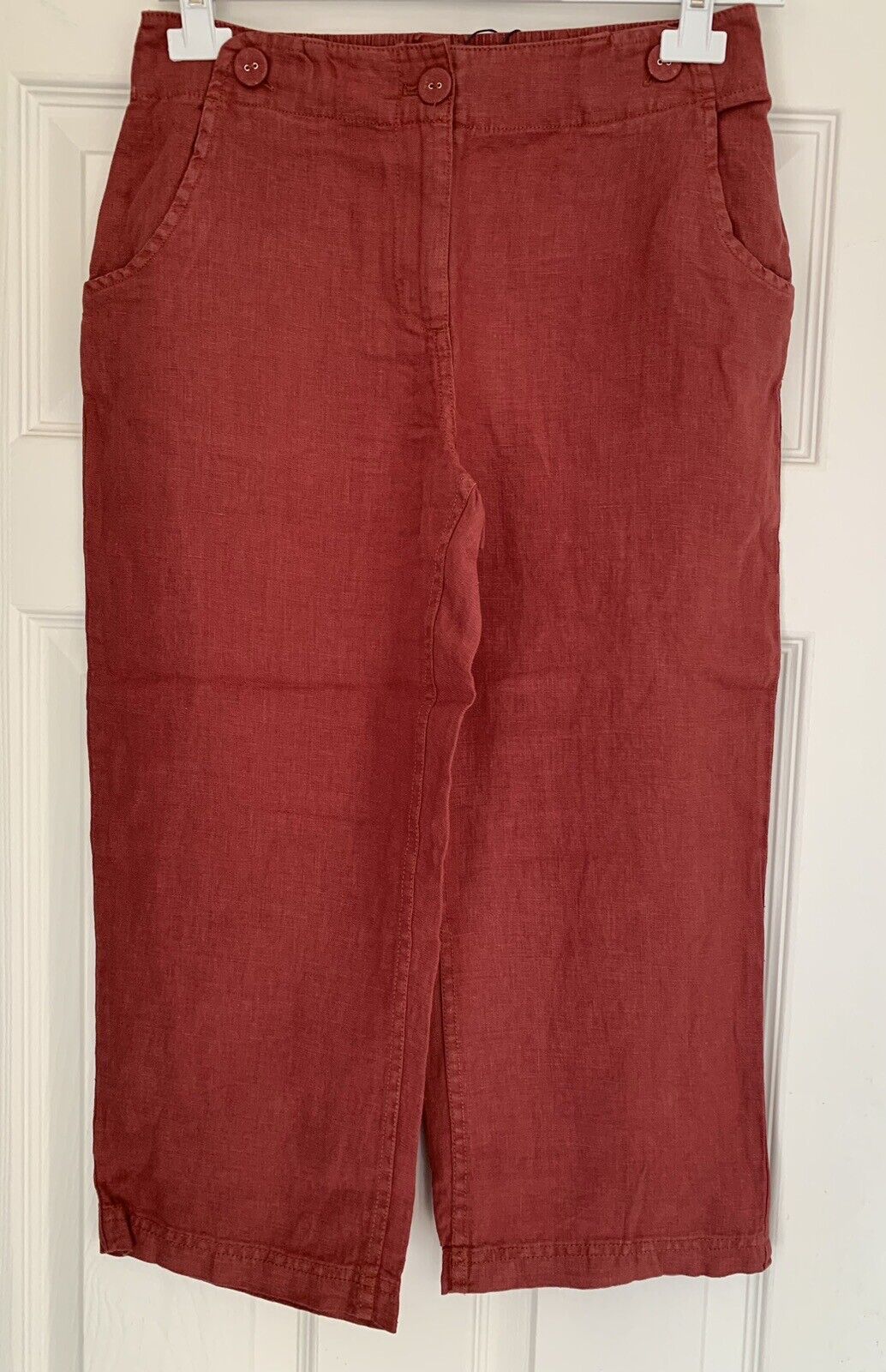 EX Seasalt Brawn Point Red Kelp Crop Linen Trousers Sizes 8-22 RRP £58