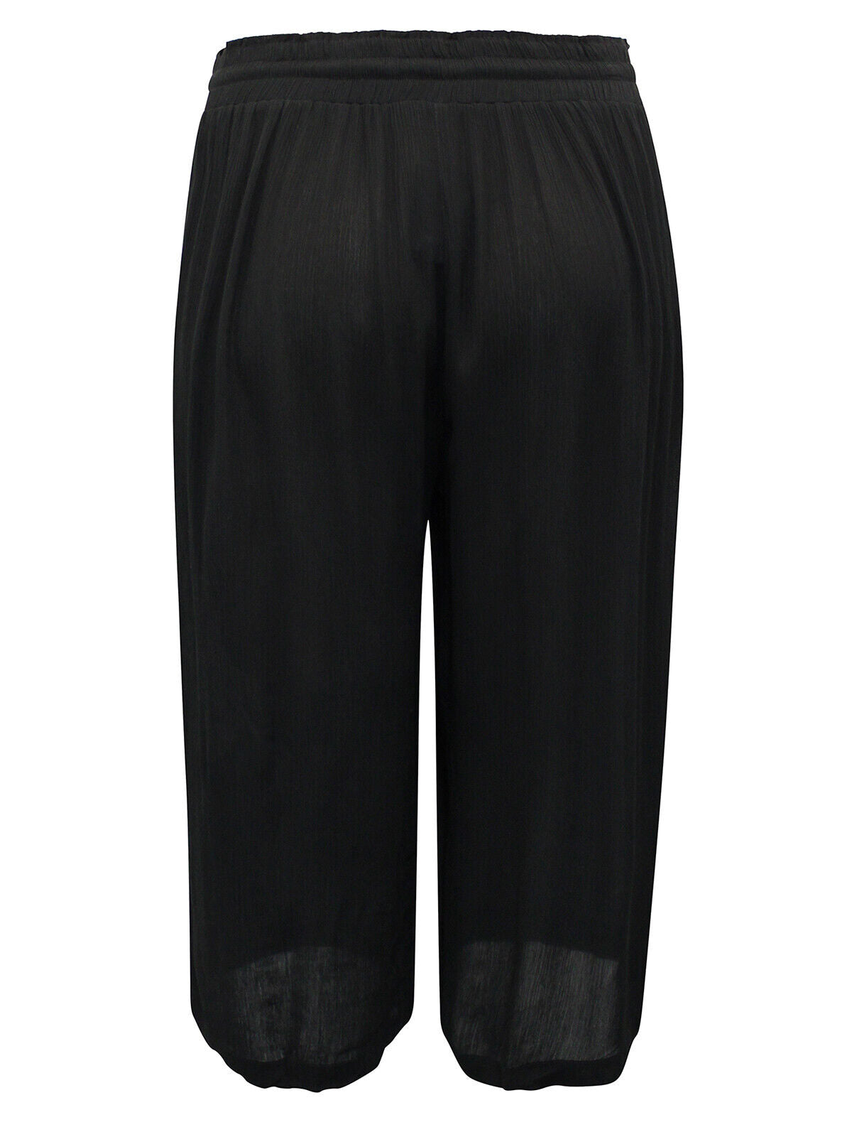 Simply Be Black Crinkle Tie Waist Wide Leg Culottes in Sizes 14-32 RRP £29