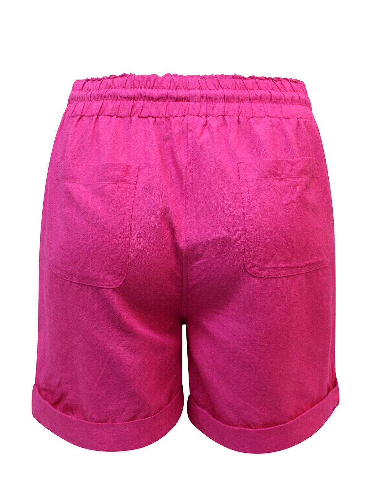 Simply Be Pink Easy Care Linen Blend Tie Waist Shorts 18, 20, 22, 24, 26, 28