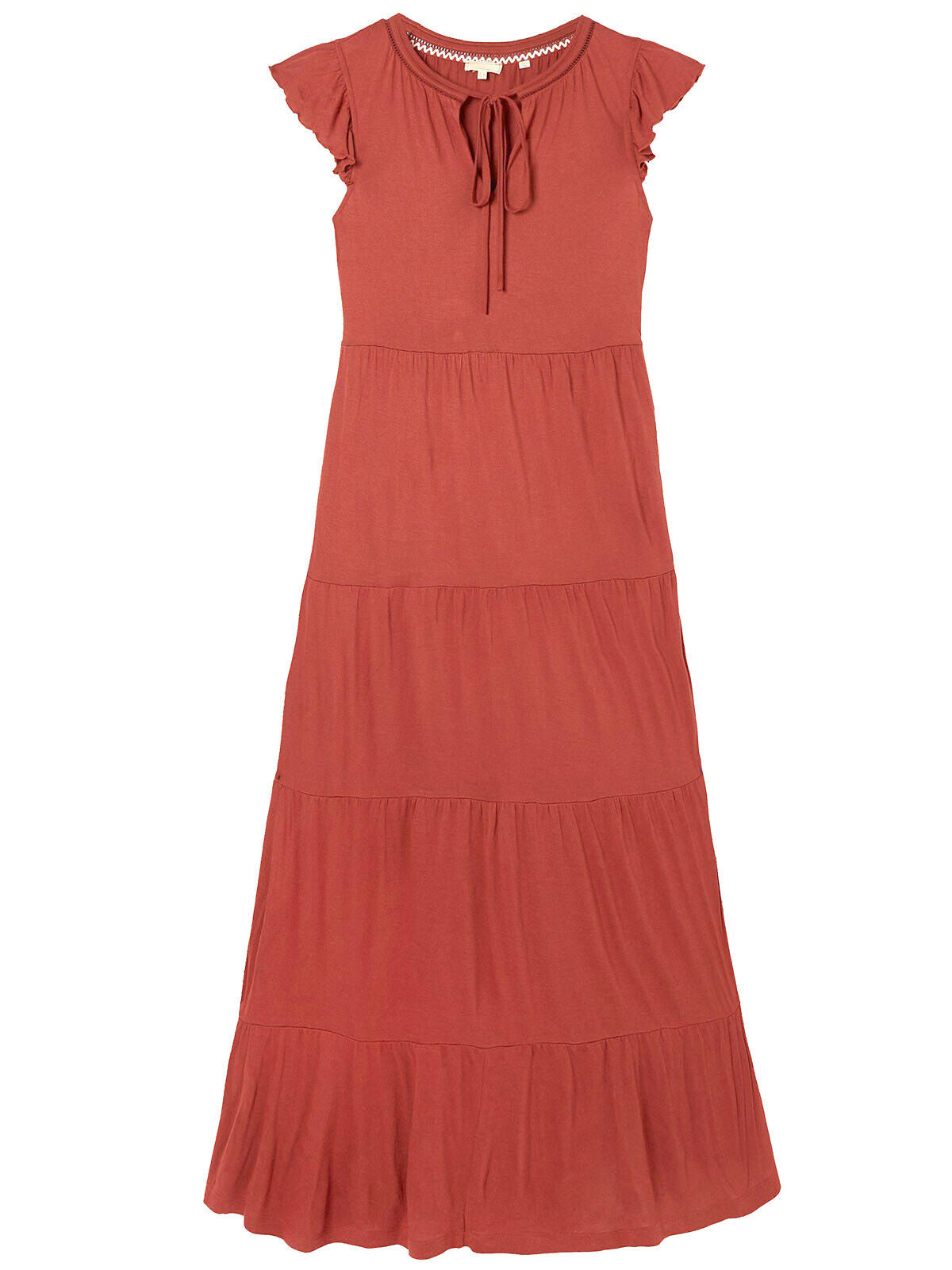 Fat Face Mid Orange Tie Neck Suki Maxi Dress in Sizes 8 10 12 14 16 18 RRP £56