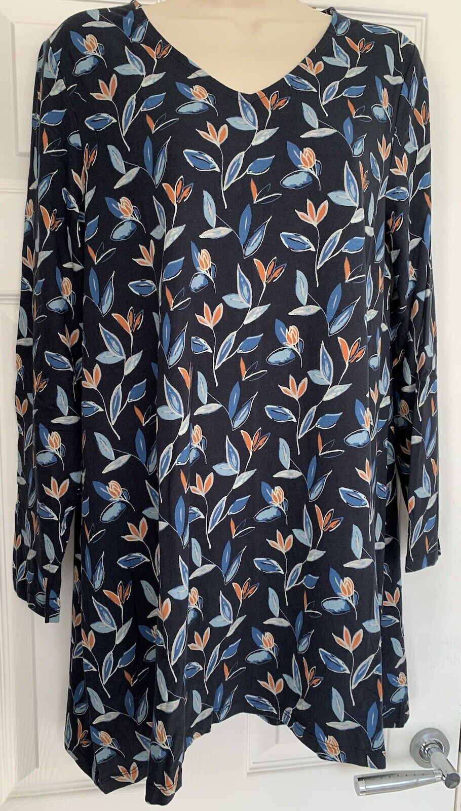 EX Seasalt Navy Vase Flower Dark Night Sea Cruise Tunic Sizes 8, 10P, 12 RRP £50