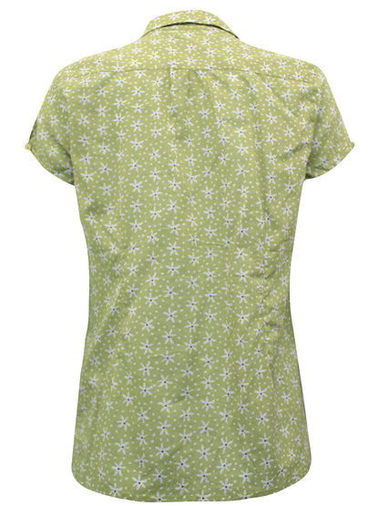 EX Seasalt Green Star Floral Rushmaker Short Sleeve Shirt 8 10 12 14 16 18 22 24