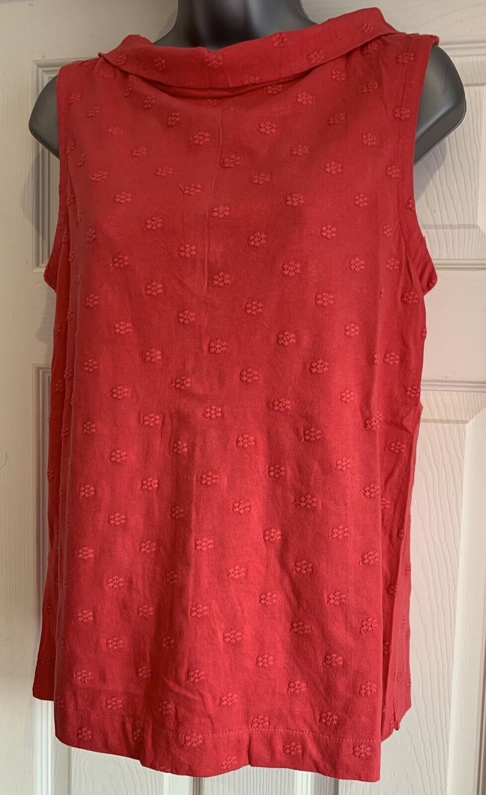 EX White Stuff Red Embroidered Petal Tank Vest Sizes 10 or 18 SECONDS