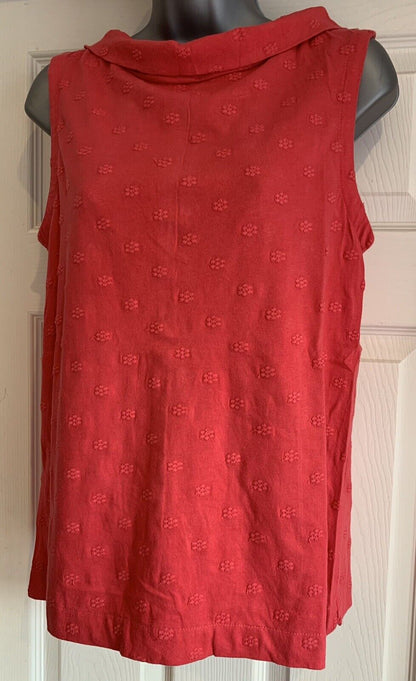 EX White Stuff Red Embroidered Petal Tank Vest Sizes 10 or 18 SECONDS