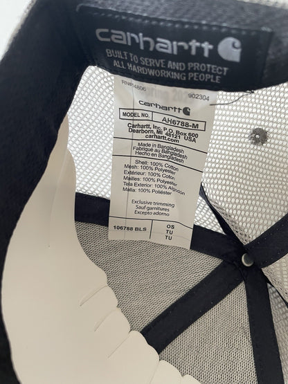 Carhartt Navy/Grey Force Canvas Mesh Back Graphic Fish Logo Workwear Cap3