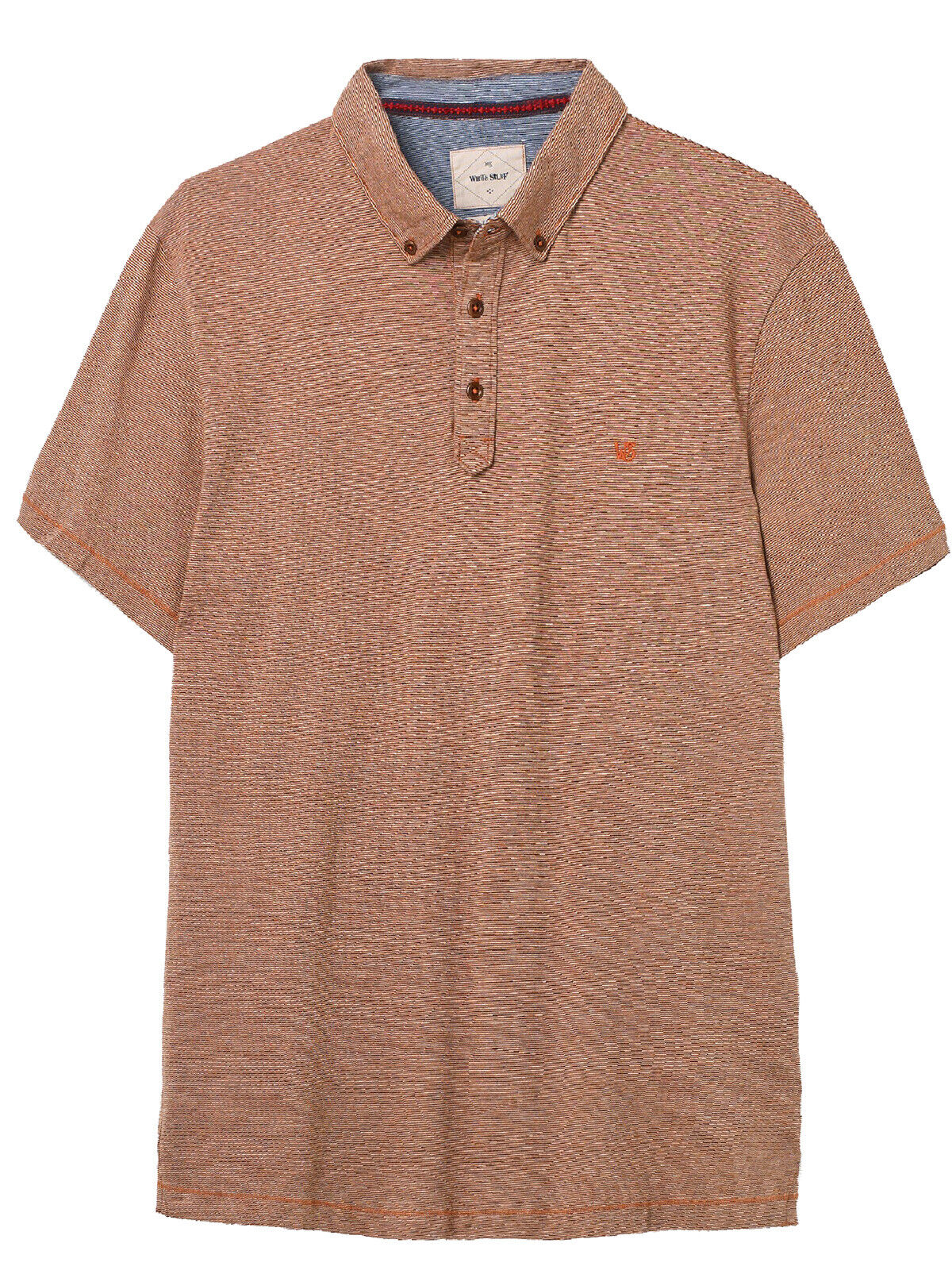 WHITE STUFF Orange Mens Pure Cotton Truro Stripe Polo Size Medium RRP £35