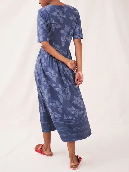 EX WHITE STUFF Blue Mia Cotton Jersey Dress in Sizes 8 10 12 14 16 18 RRP £59