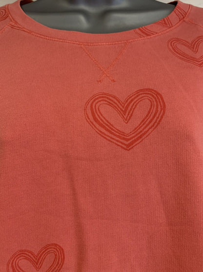 EX WHITE STUFF Red/Pink Heart Pure Cotton Sweatshirt Sizes 8-20 RRP £45
