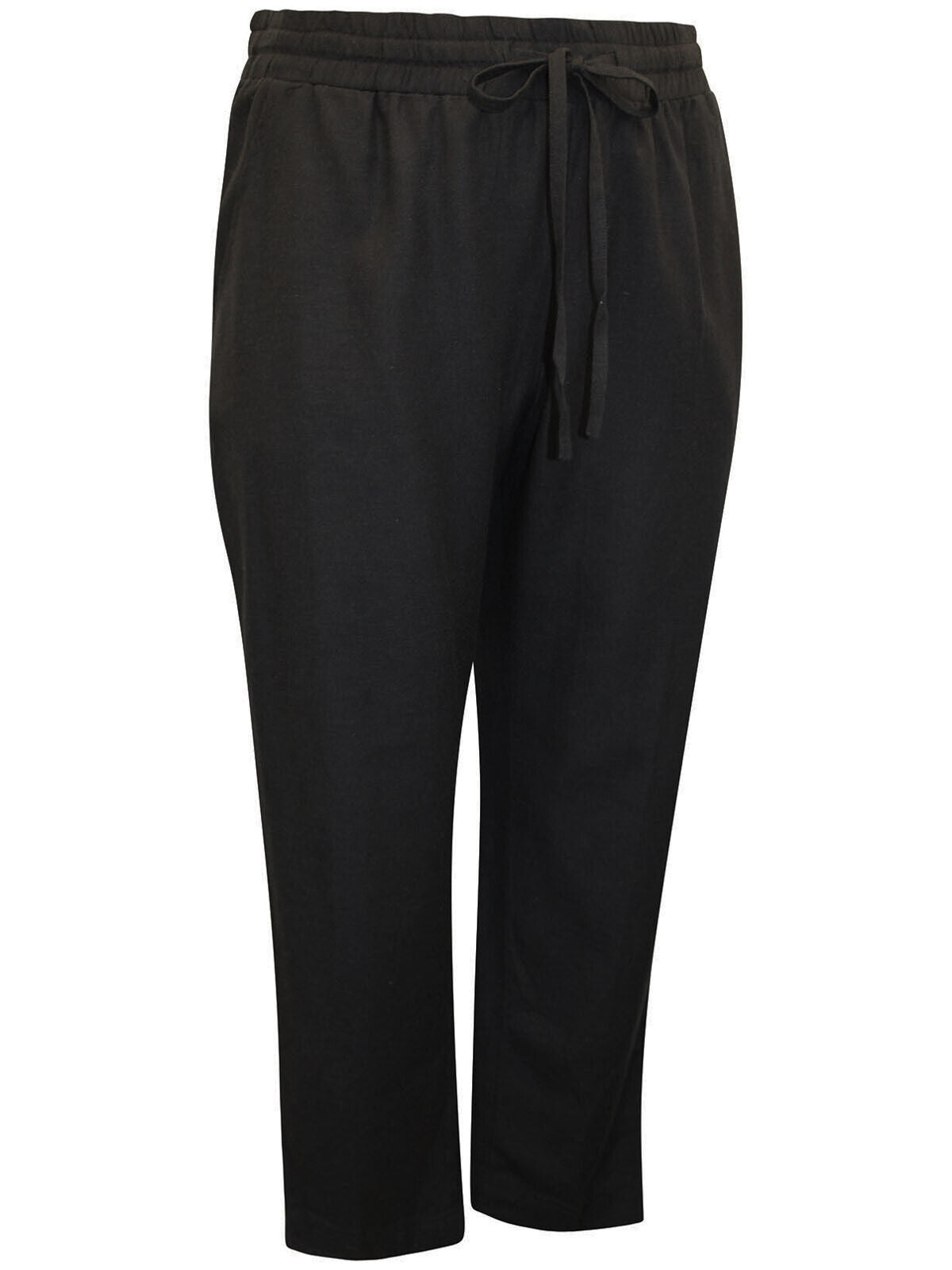 JD Williams Black Linen Blend Tapered Trousers Sizes 14-26 Reg or Long RRP £24