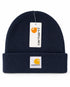 Carhartt Navy Beanie Hat Brown Acrylic Rib Knit Workwear Watch Cap Unisex0