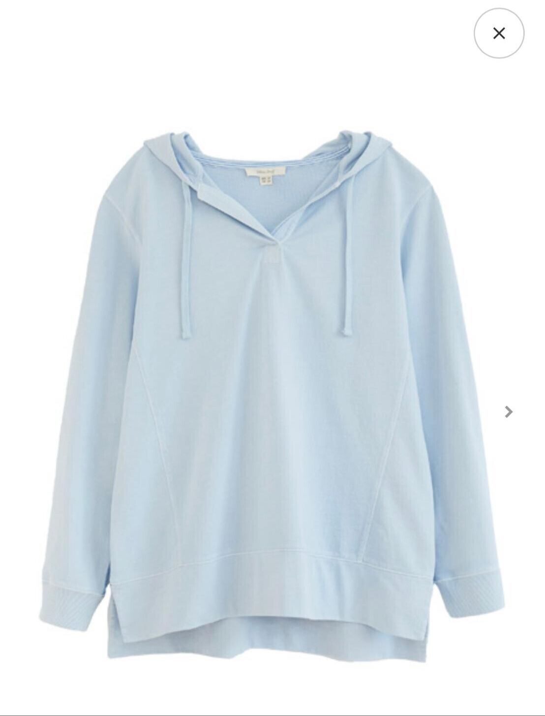 EX WHITE STUFF Pale Blue Pure Cotton Hooded Sweatshirt Sizes 8-20 RRP £45