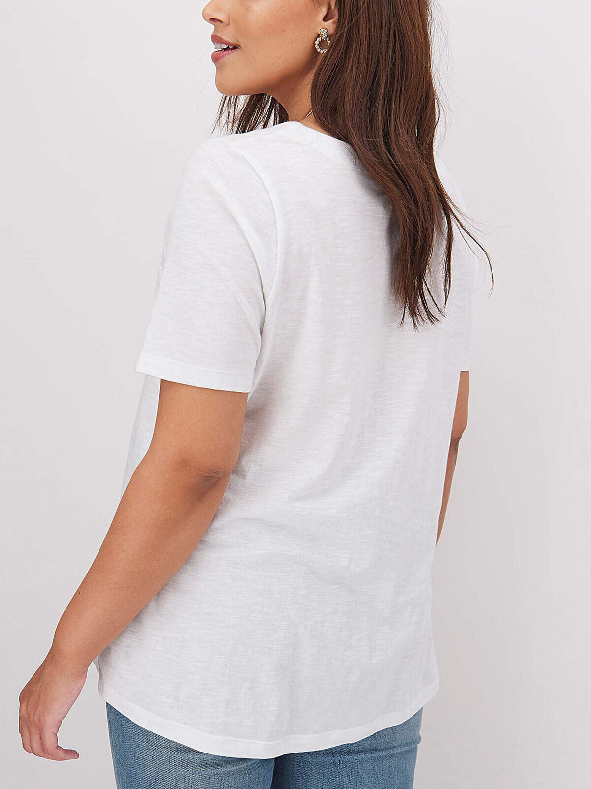 Simply Be White Short Sleeve Slub Jersey Pocket T-Shirt Sizes 16, 18, 24, 26, 30