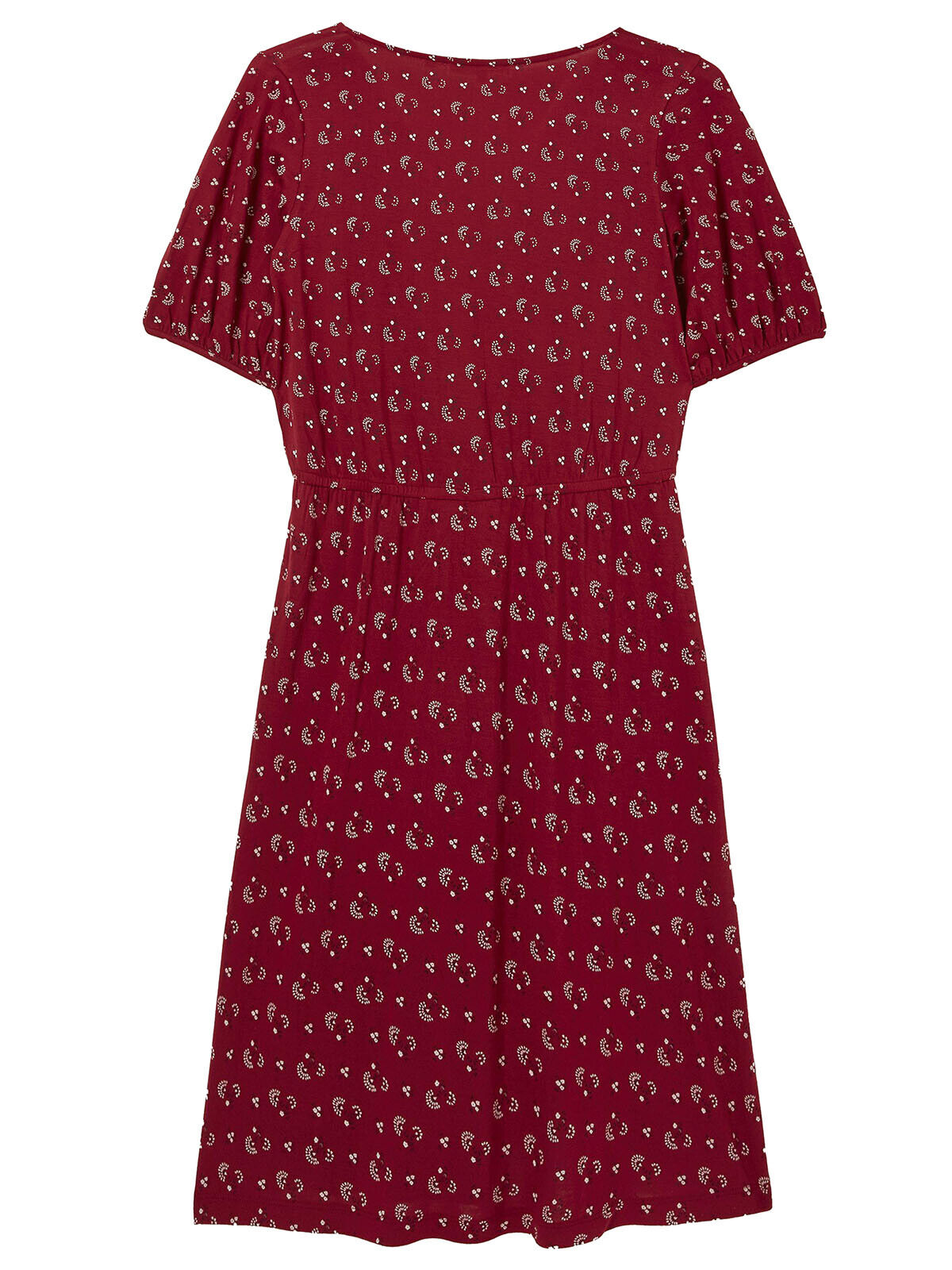 EX Fat Face Claret Iona Batik Posy Short Sleeve Wrap Dress 10, 12, 16 RRP £46
